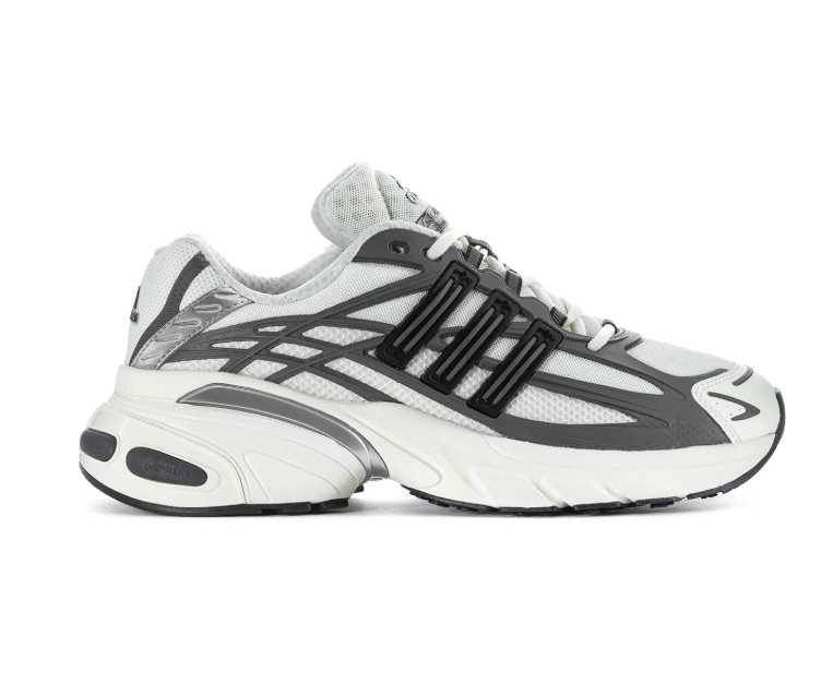 Adidas Adistar White and Grey Sneakers with Black Stripes and Silver Accents