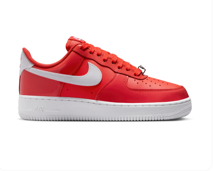 Nike Air Force 1 Red Low-Top Sneakers with White Swoosh