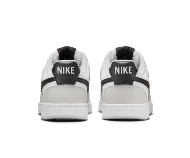 Nike Court Vision Low White and Light Grey Sneakers with Black Swoosh