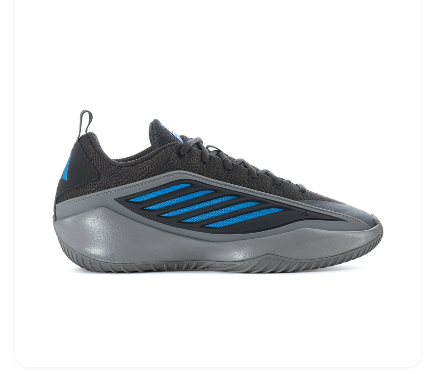 Adidas Black and Grey Sneakers with Bright Blue Accents and Sculpted Sole