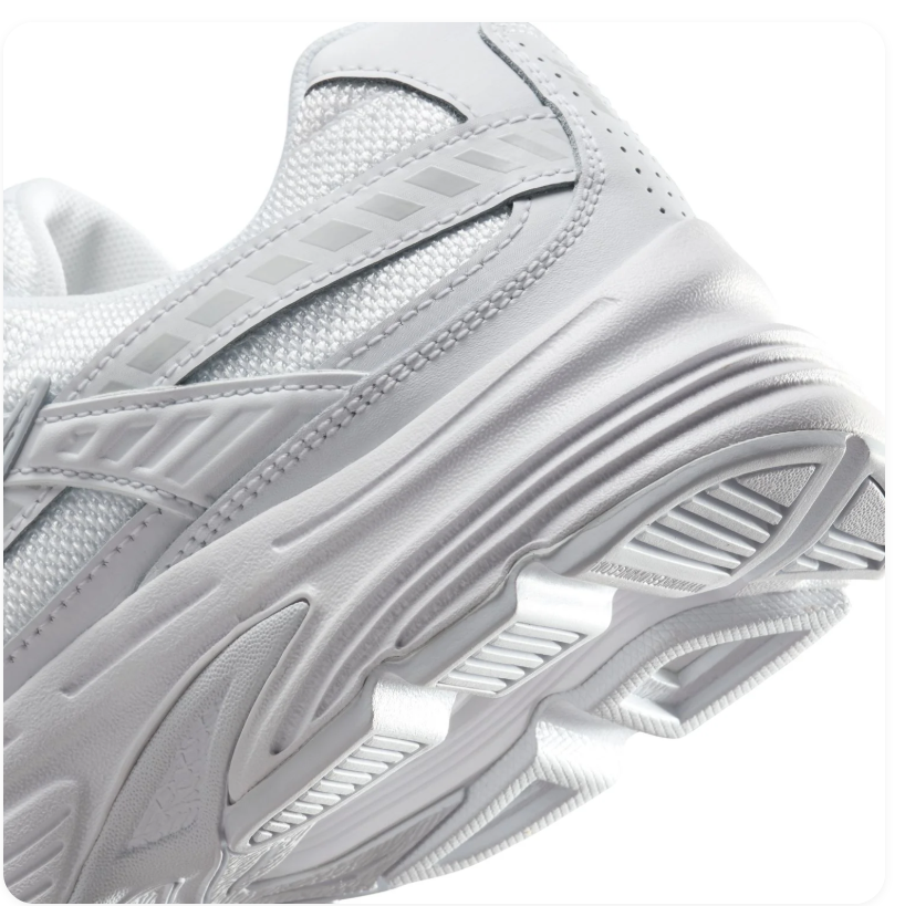 Nike White Mesh Sneakers with Silver Swoosh Accents