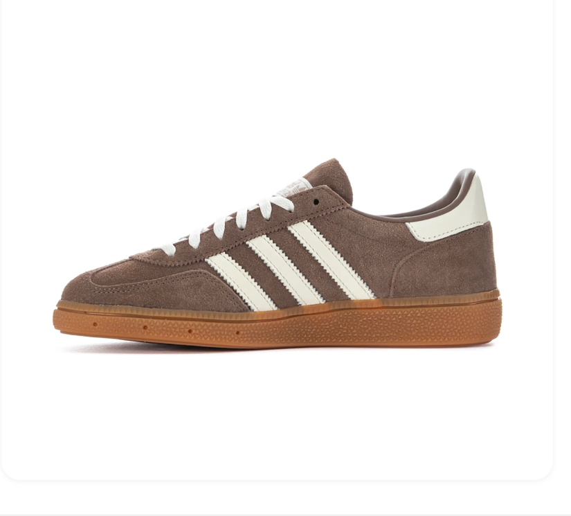 Adidas Handball Spezial Brown Sneakers with Cream Stripes and Gum Sole