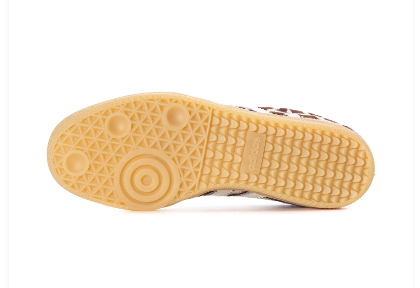 Adidas Brown and Cream Animal Print Sneakers with Light Blue Laces and Gum Sole