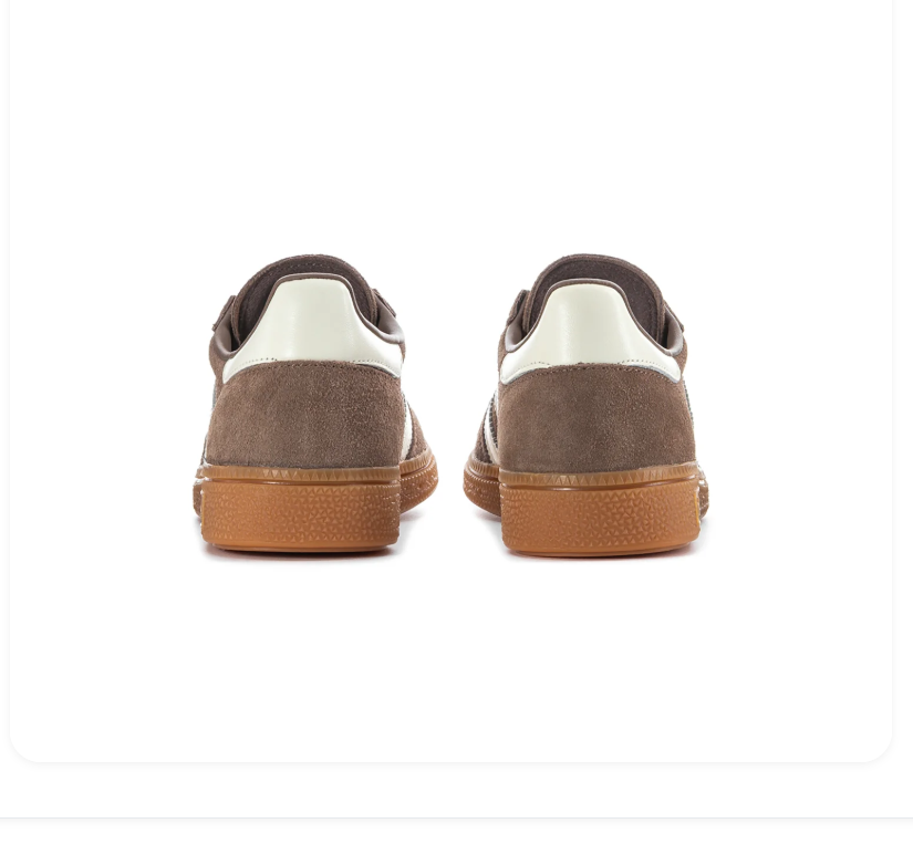 Adidas Handball Spezial Brown Sneakers with Cream Stripes and Gum Sole