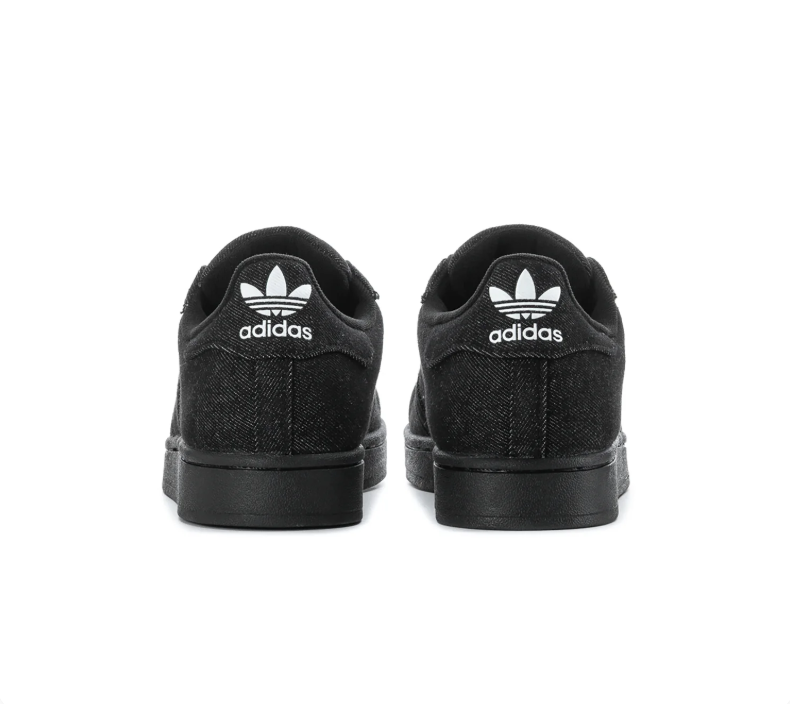 Adidas Superstar Black Textured Sneakers with White Laces and Shell Toe