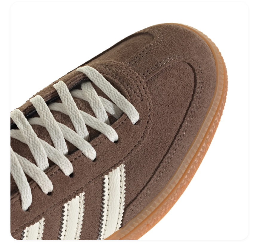 Adidas Handball Spezial Brown Sneakers with Cream Stripes and Gum Sole