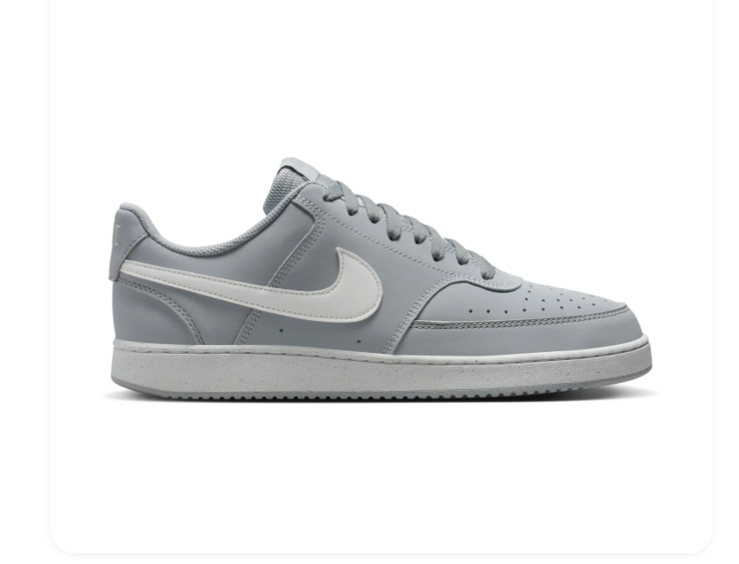Nike Court Vision Low Light Grey Sneakers with White Swoosh