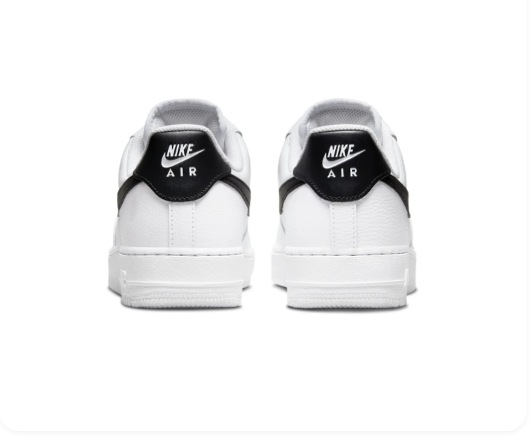 Nike Air Force 1 White Low-Top Sneakers with Black Swoosh