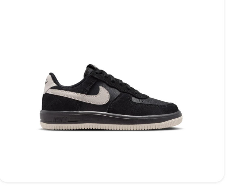 Nike Air Force 1 Black Low-Top Sneakers with Cream Swoosh and Sole Trim