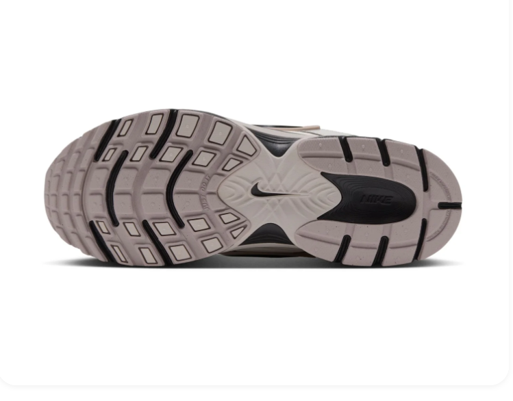 Nike Cream and Metallic Silver Sneakers with Black Sculpted Sole