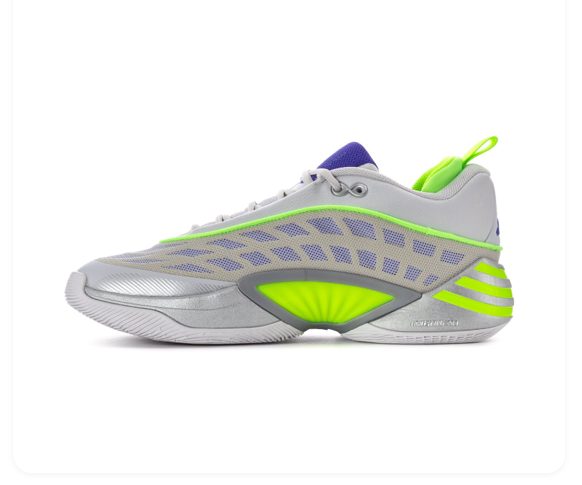 Adidas Light Grey Sneakers with Neon Lime and Purple Accents