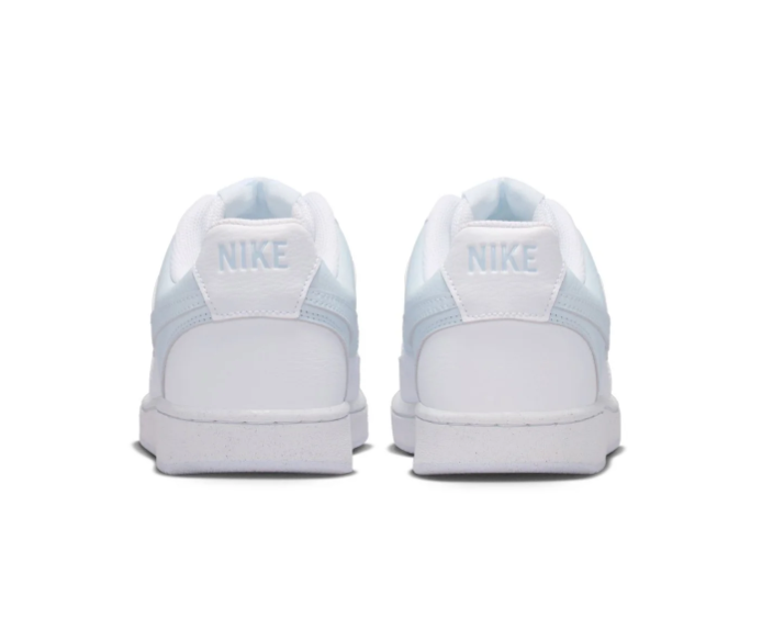 Nike White Low-Top Sneakers with Pale Blue Swoosh