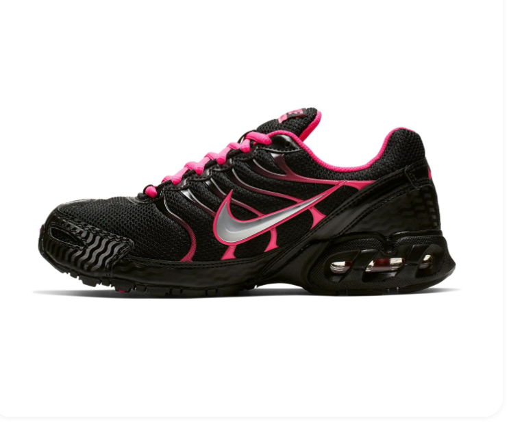 Nike Air Torch 4 Black Sneakers with Hot Pink and Silver Accents