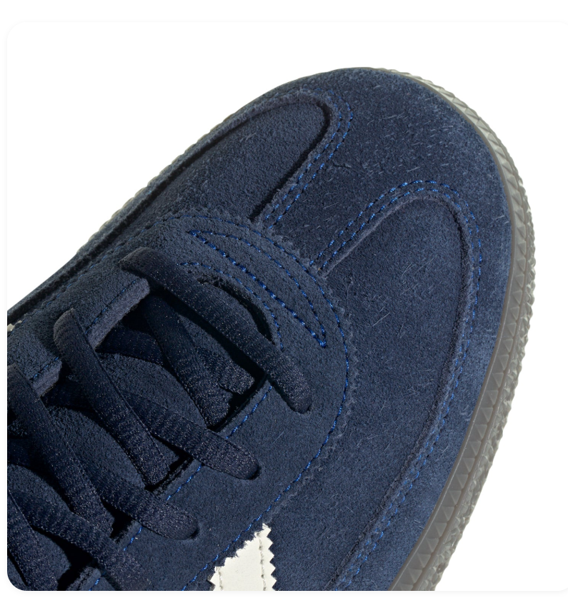 Adidas Handball Spezial Navy Sneakers with Cream Stripes and Dark Sole