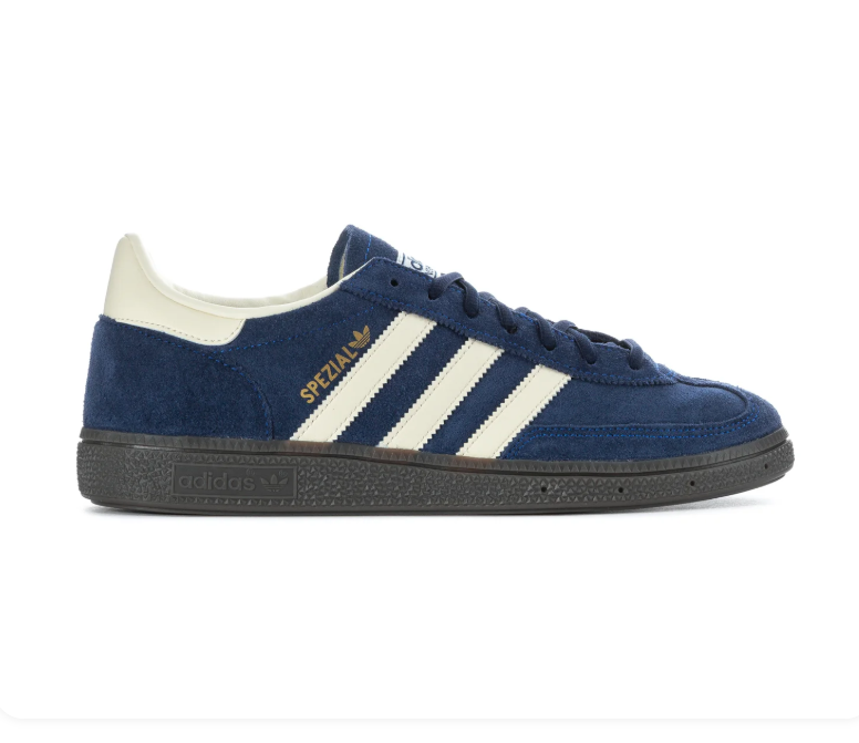 Adidas Handball Spezial Navy Sneakers with Cream Stripes and Dark Sole