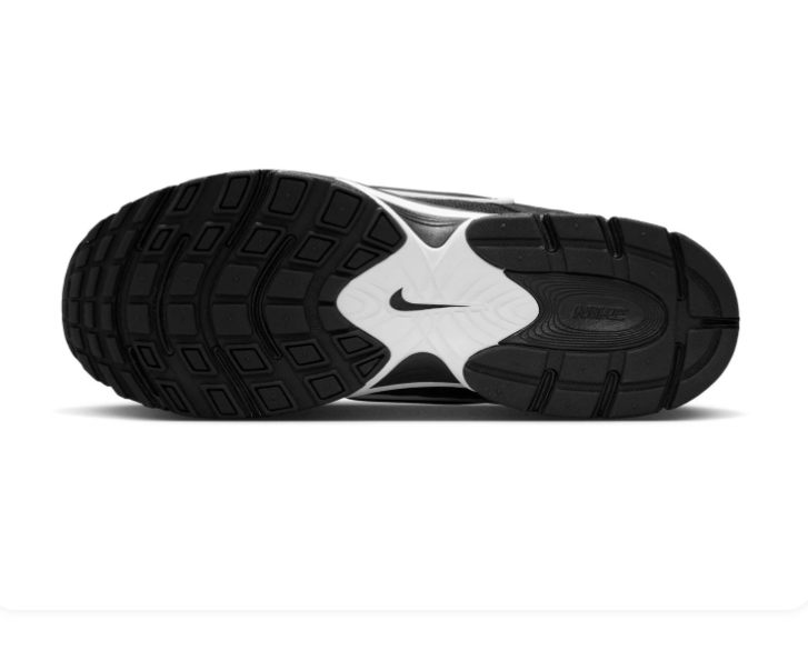 Nike Black Mesh Sneakers with Silver Accents and Chunky Sole