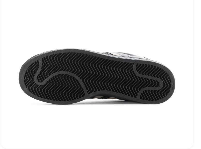 Adidas Superstar Black Sneakers with Cream Stripes and Black Shell Toe
