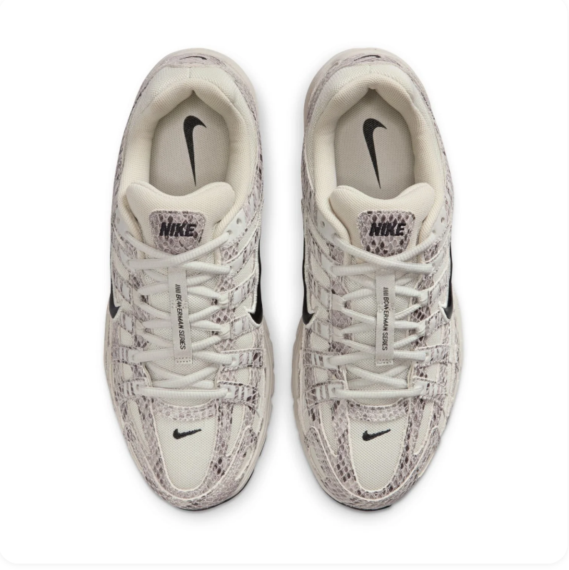 Nike P-6000 Cream Snakeskin Print Sneakers with Black Swoosh