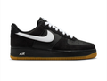 Nike Air Force 1 Black Sneakers with White Swoosh and Gum Sole
