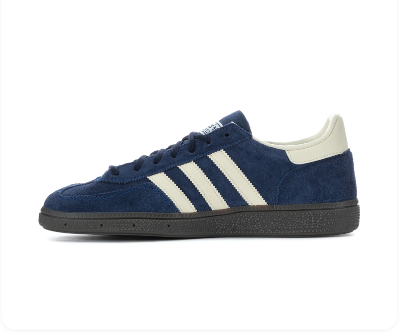 Adidas Handball Spezial Navy Sneakers with Cream Stripes and Dark Sole