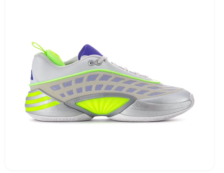 Adidas Light Grey Sneakers with Neon Lime and Purple Accents