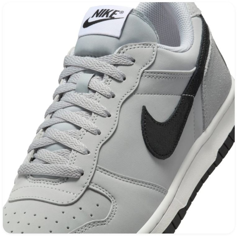 Nike Light Grey Low-Top Sneakers with Black Swoosh
