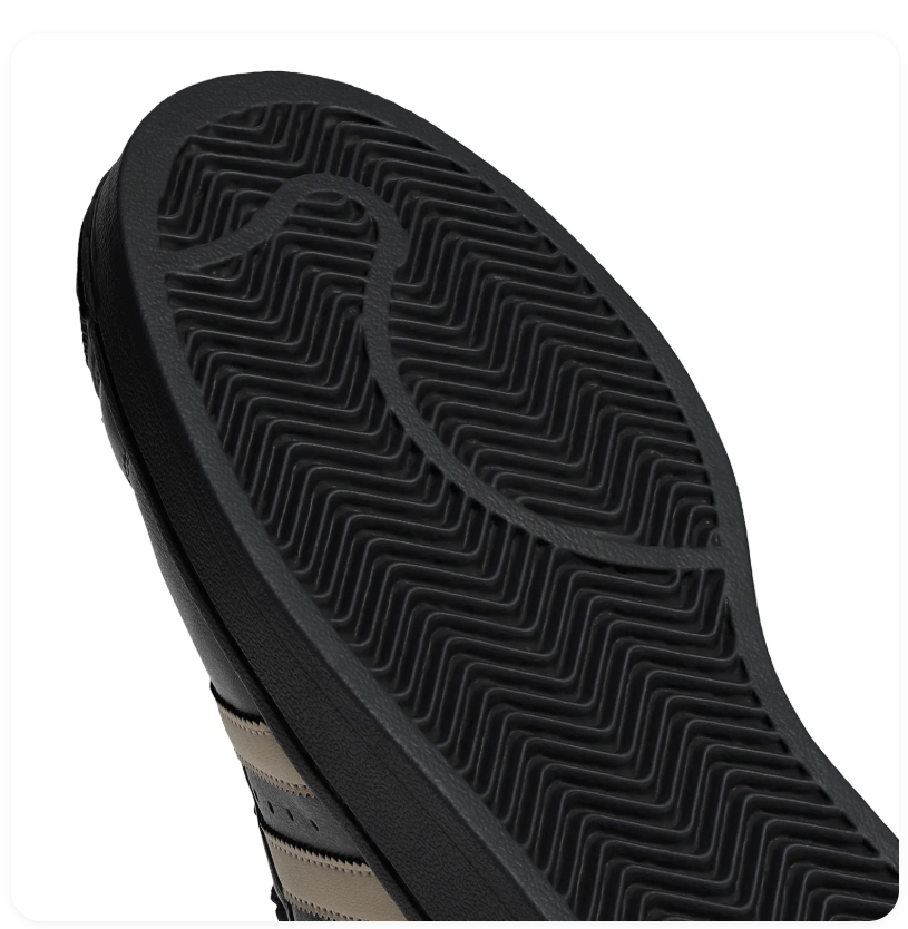 Adidas Superstar Black Sneakers with Cream Stripes and Black Shell Toe
