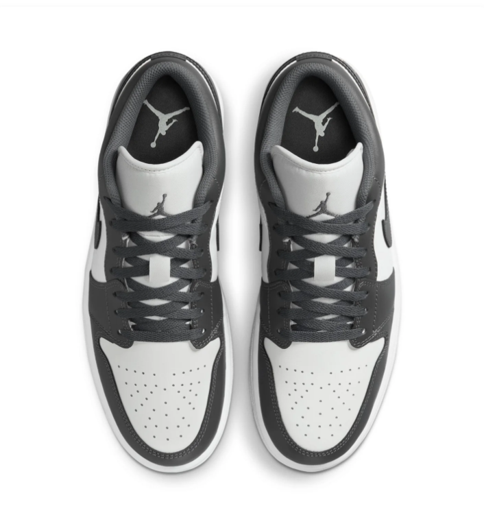 Air Jordan 1 Low Charcoal Grey and White Sneakers