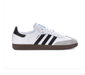 Adidas Samba White Sneakers with Black Stripes and Dark Gum Sole