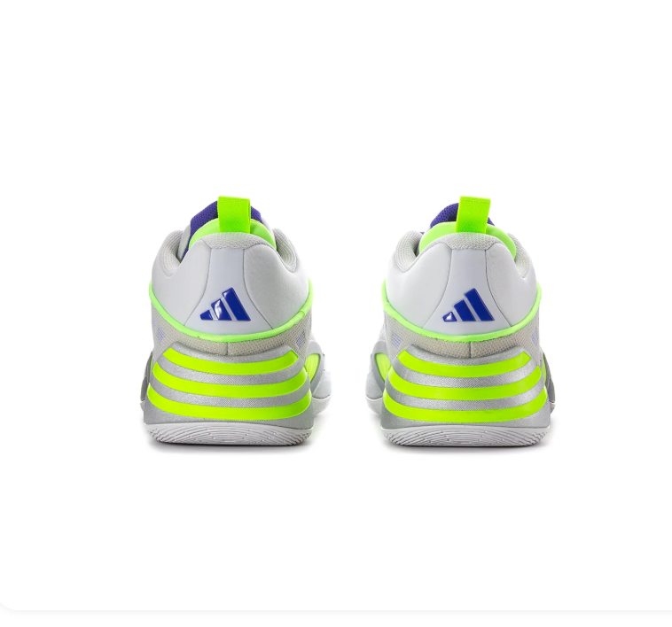 Adidas Light Grey Sneakers with Neon Lime and Purple Accents