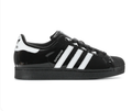 Adidas Superstar Glossy Black Sneakers with White Stripes and Black Shell Toe