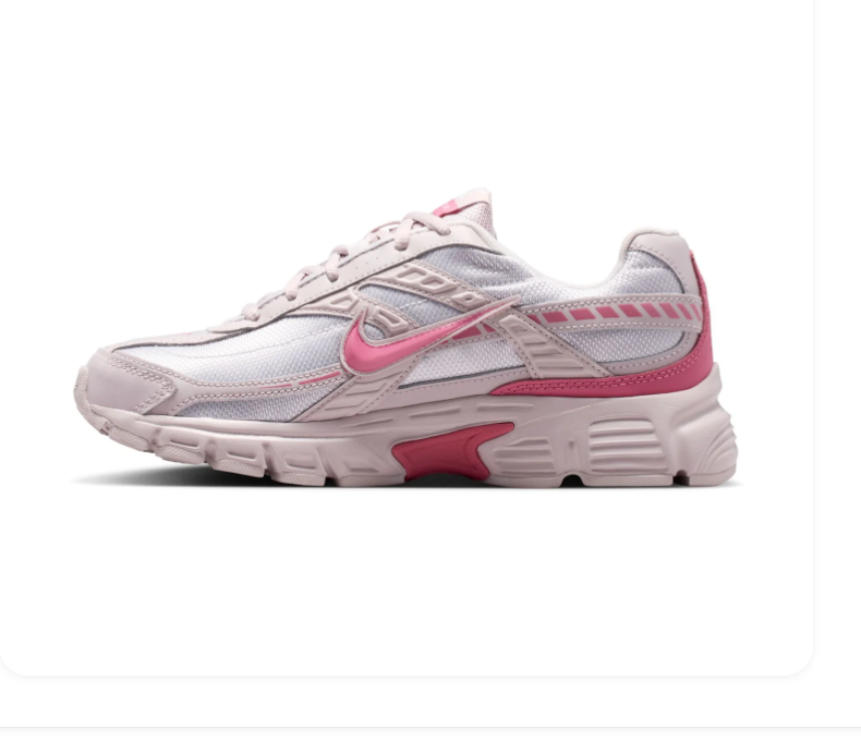 Nike Initiator White and Blush Pink Sneakers with Bright Pink Accents