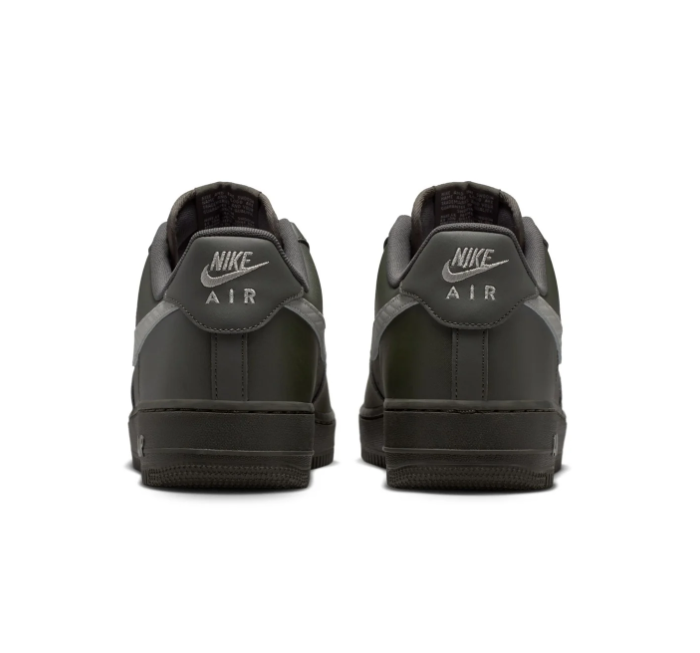 Nike Air Force 1 Dark Olive Low-Top Sneakers with Grey Swoosh