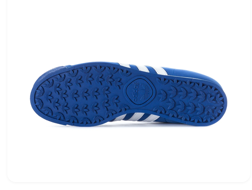 Adidas Samoa Royal Blue Sneakers with White Stripes and Textured Toe Bumper