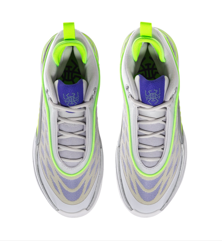 Adidas Light Grey Sneakers with Neon Lime and Purple Accents