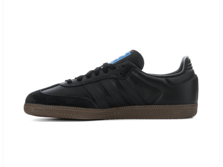 Adidas Samba Black Sneakers with Tonal Stripes and Dark Gum Sole