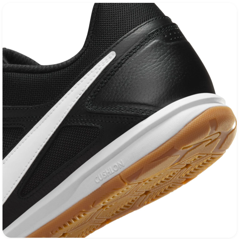 Nike Black Low-Top Sneakers with White Swoosh and Gum Outsole