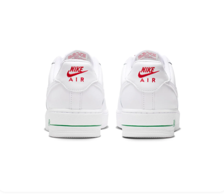 Nike Air Force 1 White Low-Top Sneakers with Red Rose Details