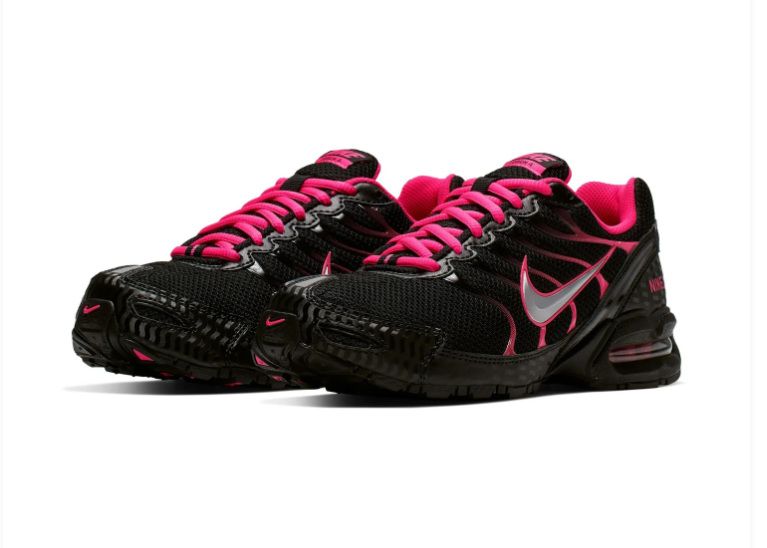 Nike Air Torch 4 Black Sneakers with Hot Pink and Silver Accents