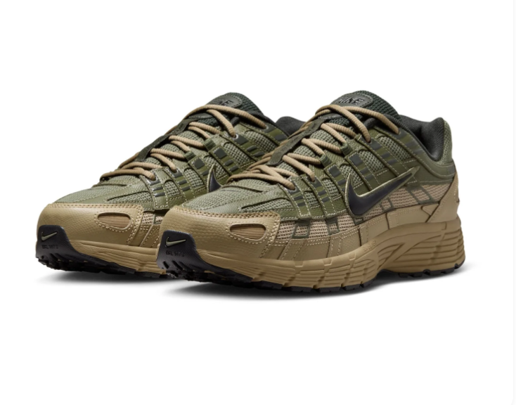 Nike Olive and Khaki Sneakers with Black Swoosh