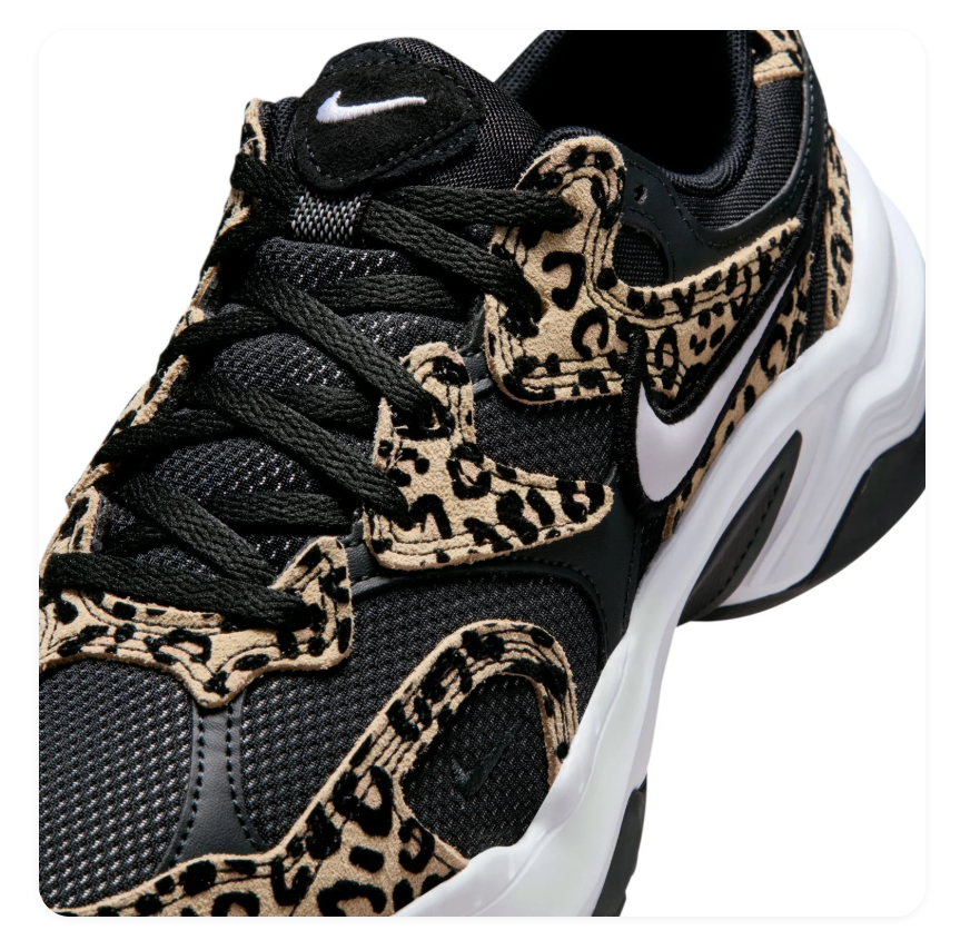 Nike Black Leopard Print Sneakers with White Chunky Sole