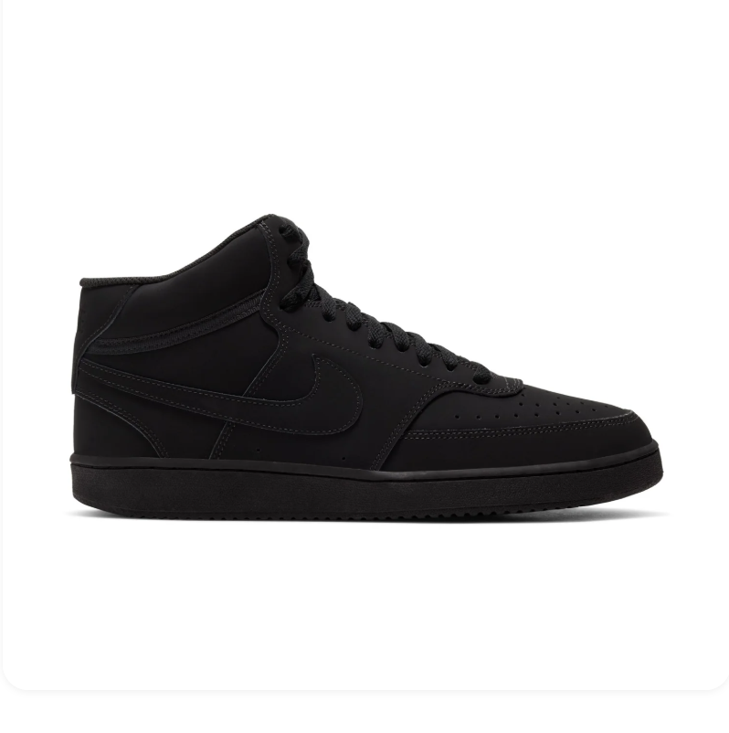 Nike All-Black High-Top Sneakers with Tonal Swoosh