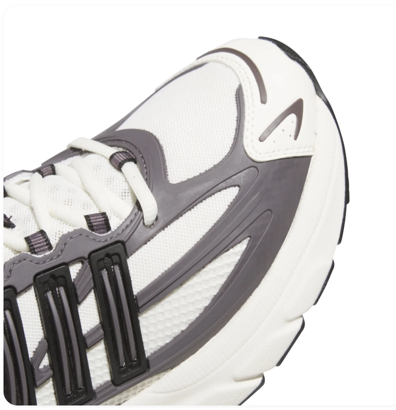 Adidas Adistar White and Grey Sneakers with Black Stripes and Silver Accents