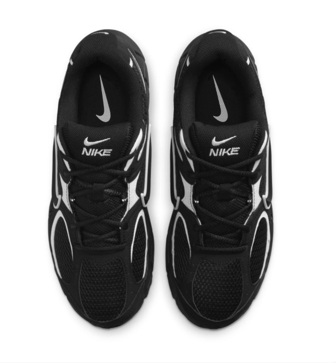 Nike Black Mesh Sneakers with Silver Accents and Chunky Sole