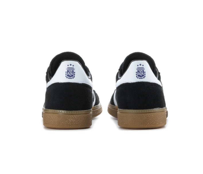 Adidas Handball Spezial Black Sneakers with White Stripes and Sky Blue Laces