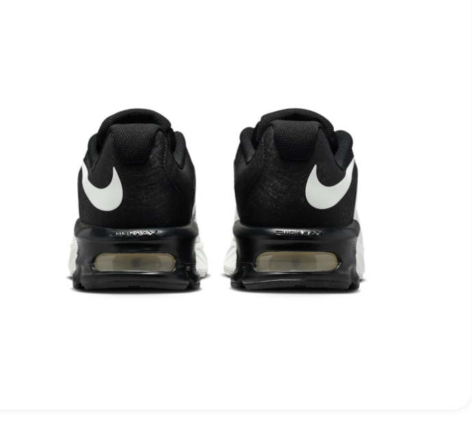 Nike Air Max White and Black Sneakers with Grey Wave Detailing