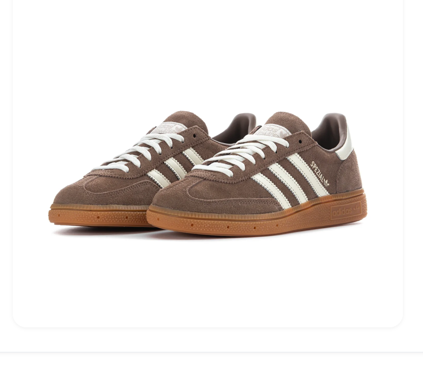 Adidas Handball Spezial Brown Sneakers with Cream Stripes and Gum Sole