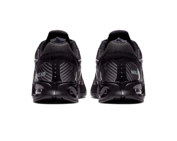 Nike Air Max Black and Charcoal Sneakers with Silver Accents