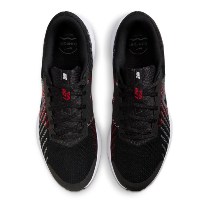 Nike Downshifter 11 Black Sneakers with Red and Silver Accents