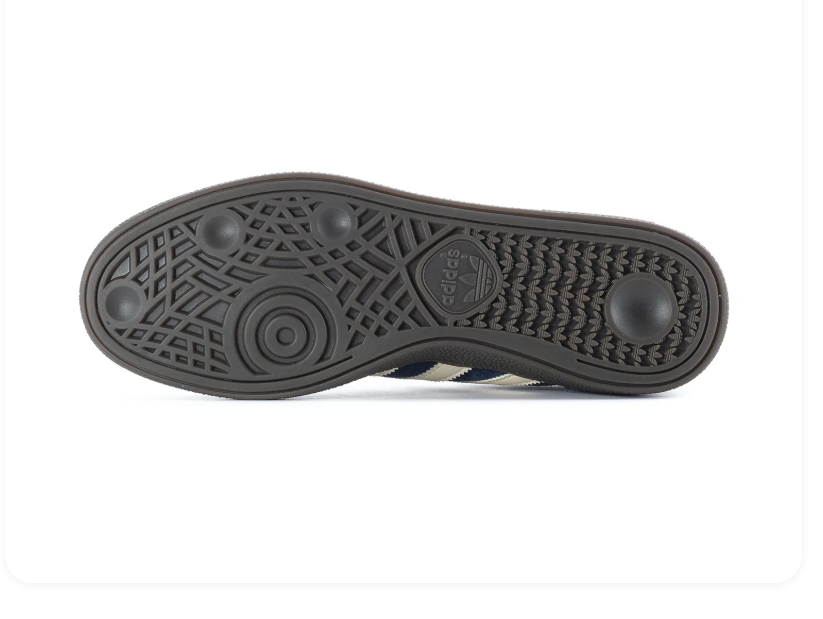 Adidas Handball Spezial Navy Sneakers with Cream Stripes and Dark Sole
